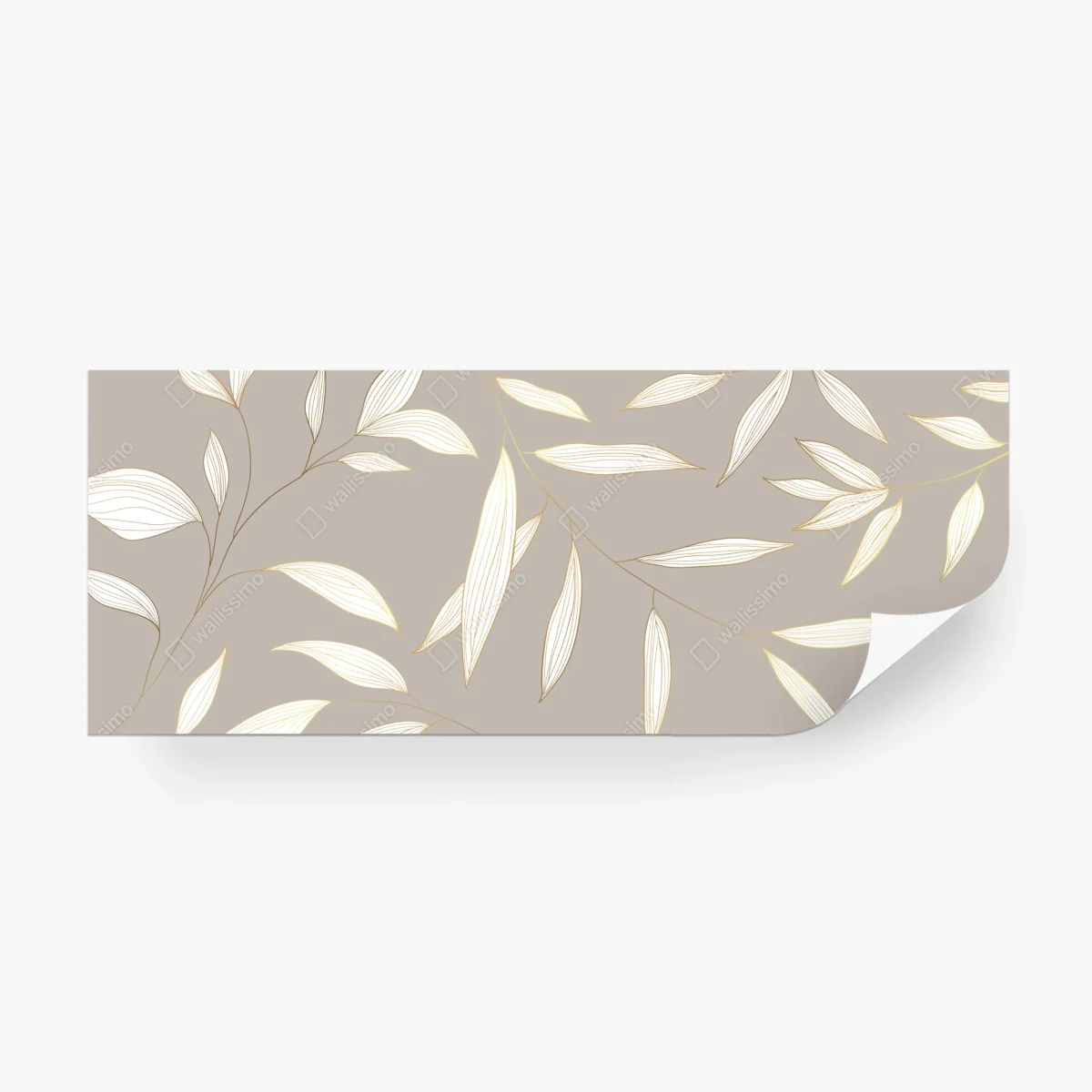 Papier peint motif de feuilles dorées sur fond beige – Wallnifity® Papier peint motif de feuilles dorées sur fond beige – Wallnifity®