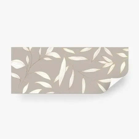 Papier peint motif de feuilles dorées sur fond beige – Wallnifity®