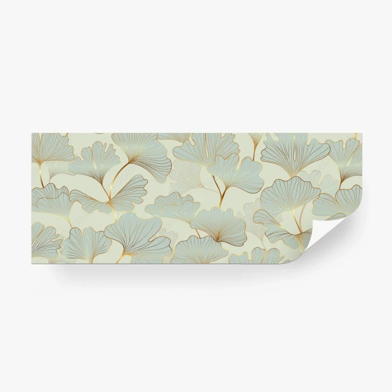 Papier peint motif feuilles de ginkgo dorées sur fond pastel – Wallnifity® Papier peint motif feuilles de ginkgo dorées sur fond pastel – Wallnifity®