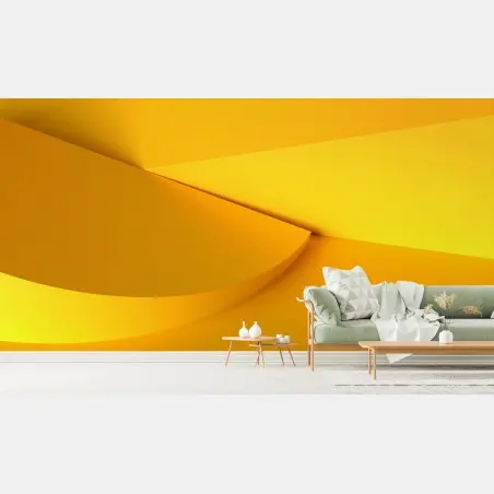 Papier peint composition géométrique jaune minimaliste – Wallnifity®