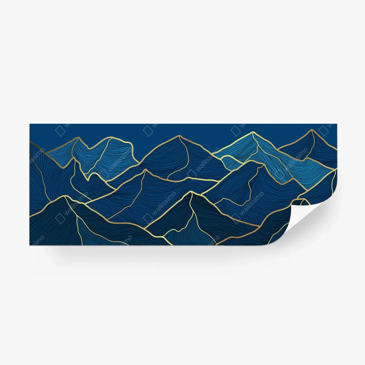 Papier peint paysage de montagnes aux lignes dorées – Wallnifity® Papier peint paysage de montagnes aux lignes dorées – Wallnifity®