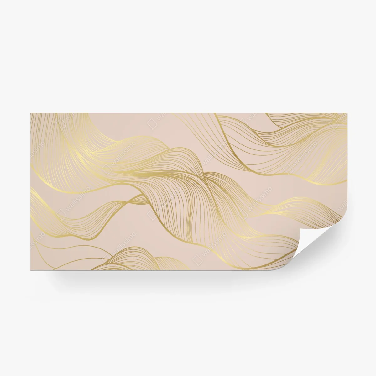 Papier peint vagues dorées sur fond beige poudré – Wallnifity® Papier peint vagues dorées sur fond beige poudré – Wallnifity®