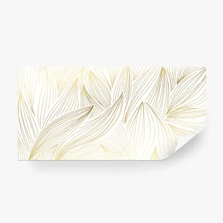 Papier peint motif floral doré minimaliste – Wallnifity®