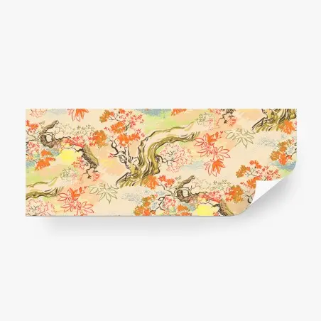Papier peint paysage japonisant aux feuilles d'érable – Wallnifity®