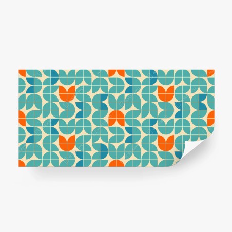 Papier peint motif géométrique rétro aux tulipes stylisées – Wallnifity®
