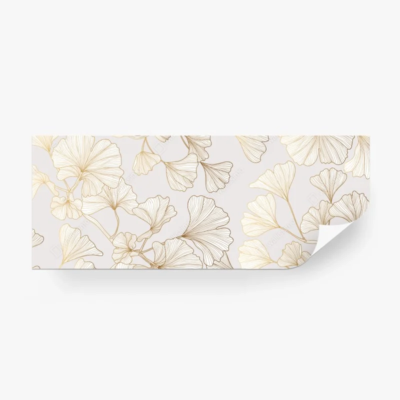 Papier peint motif de ginkgo doré élégant – Wallnifity® Papier peint motif de ginkgo doré élégant – Wallnifity®