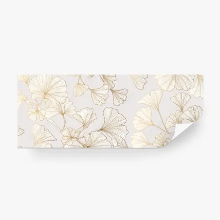 Papier peint motif de ginkgo doré élégant – Wallnifity®