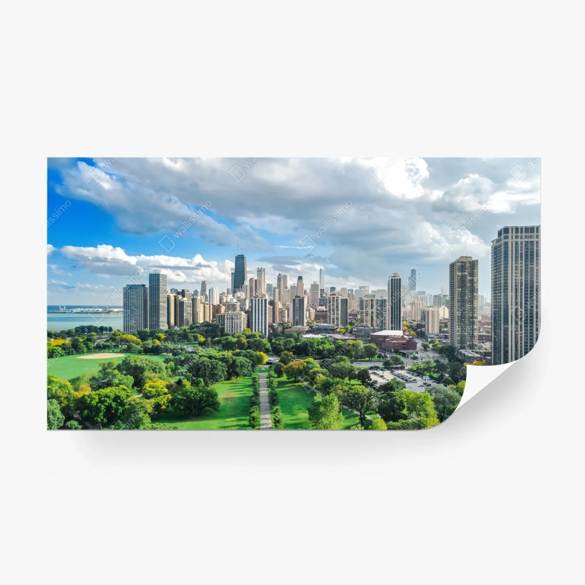 Papier peint panorama urbain de Chicago au bord du lac – Wallnifity® Papier peint panorama urbain de Chicago au bord du lac – Wallnifity®