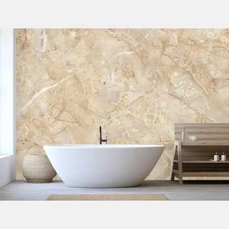 Papier peint marbre beige naturel aux veines délicates – Wallnifity®