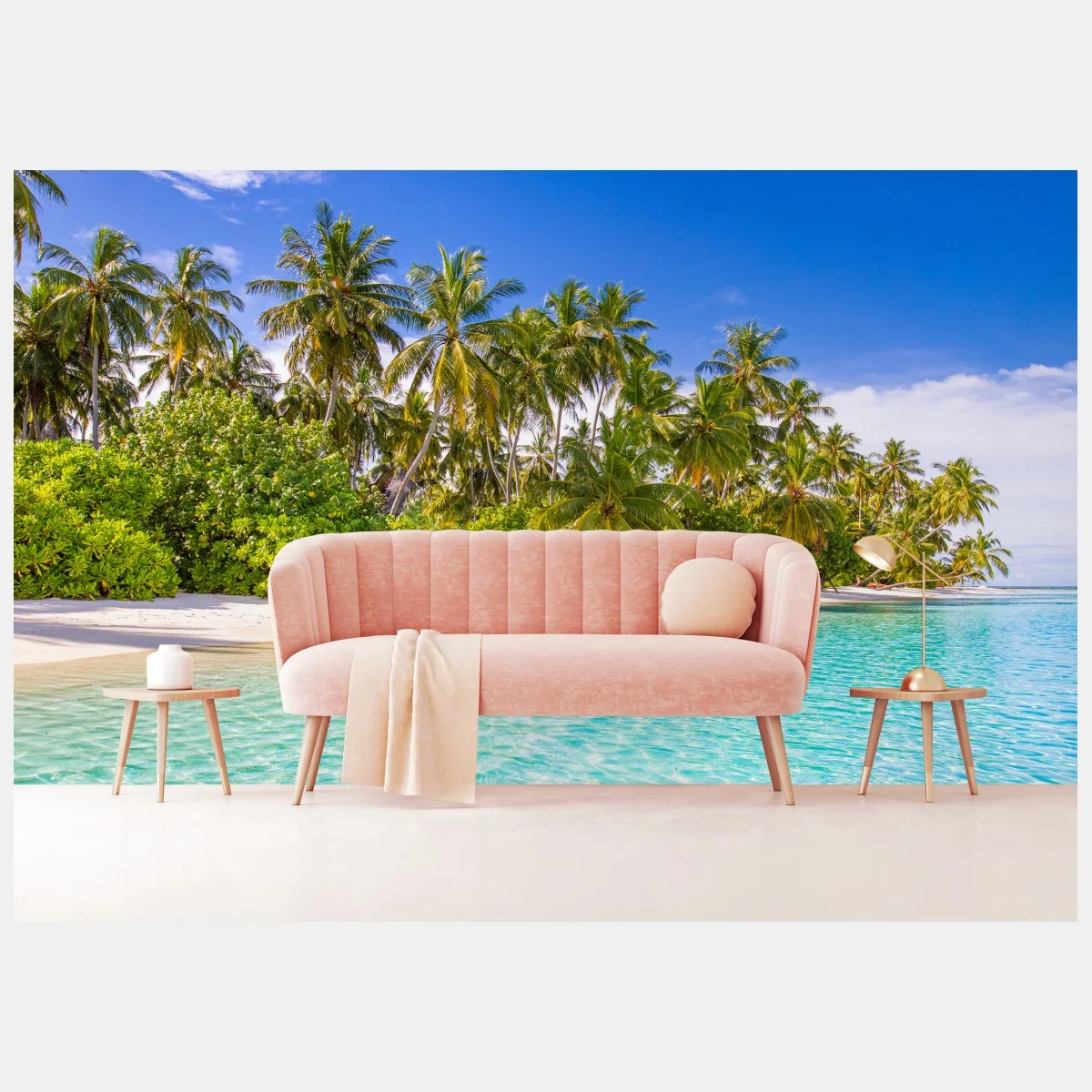 Papier peint plage tropicale au sable blanc et eau turquoise – Wallnifity® Papier peint plage tropicale au sable blanc et eau turquoise – Wallnifity®