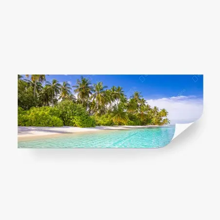 Papier peint plage tropicale au sable blanc et eau turquoise – Wallnifity®