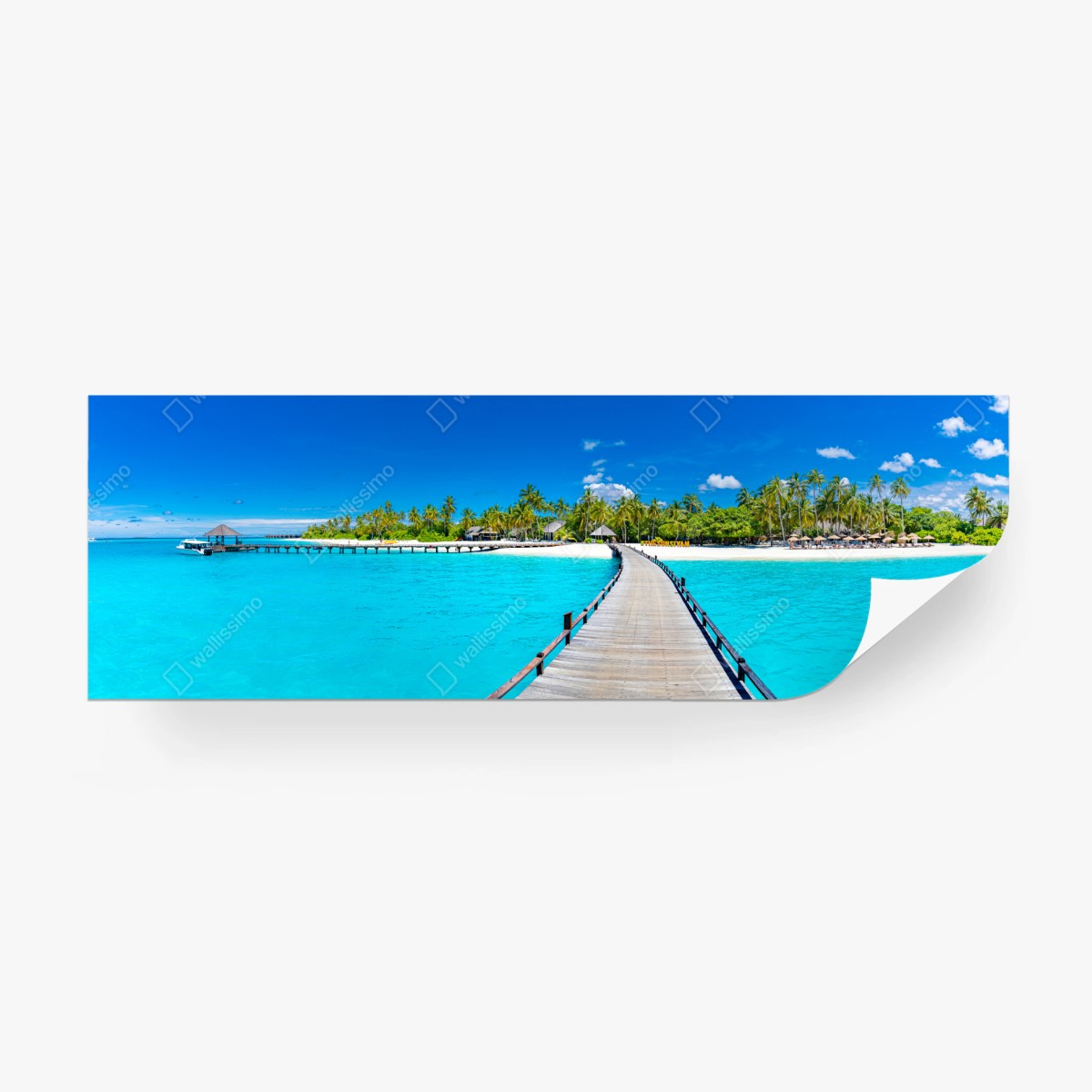 Papier peint ponton vers l'île paradisiaque – Wallnifity®