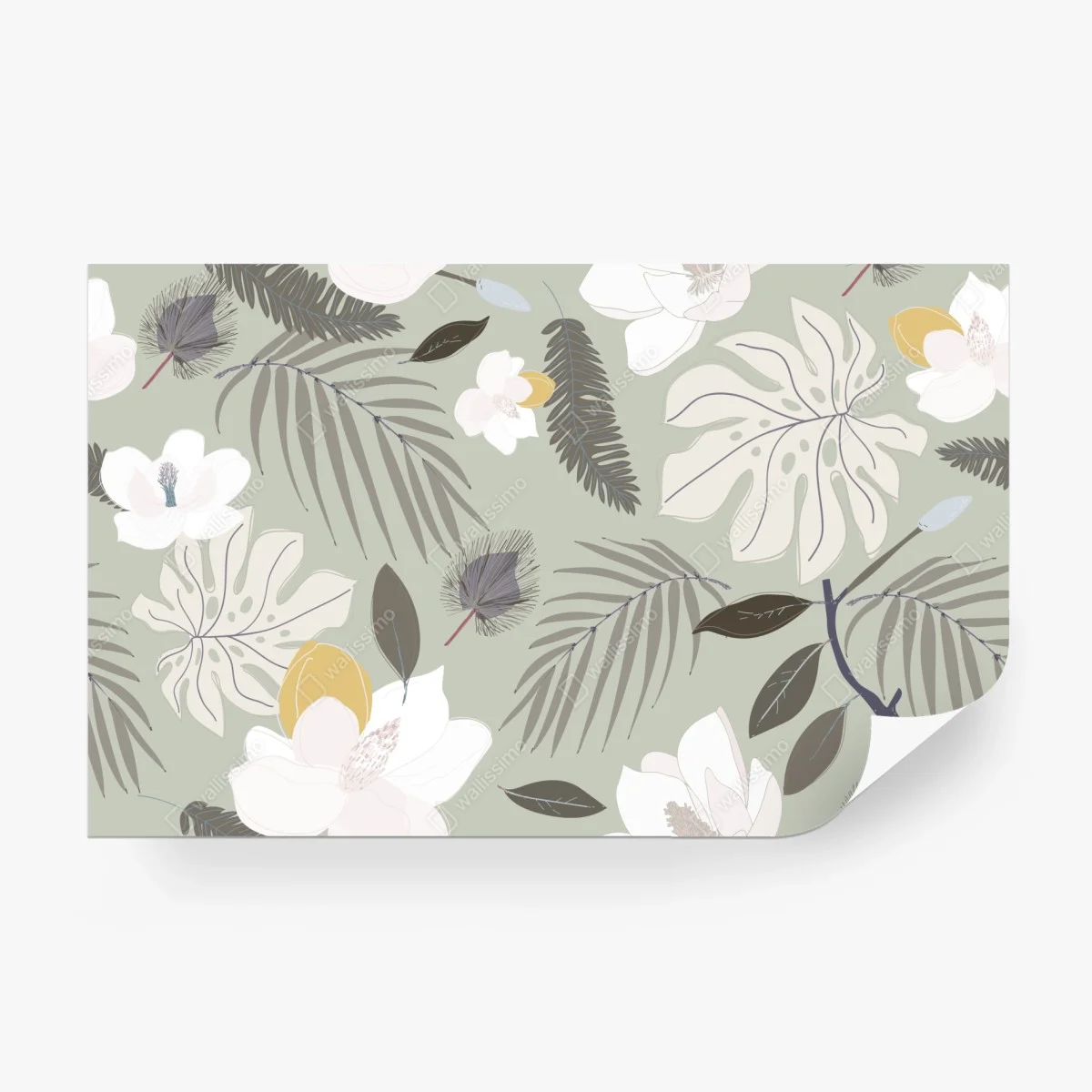 Papier peint motif botanique tropical pastel – Wallnifity®
