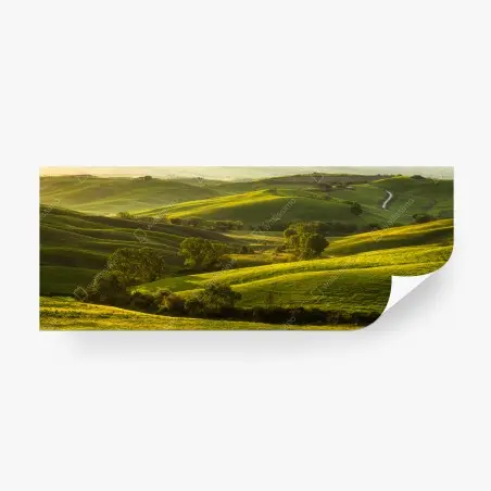 Papier peint collines verdoyantes au soleil doré – Wallnifity®