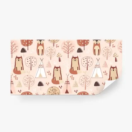 Papier peint motif renard doux pour chambre d'enfant – Wallnifity®
