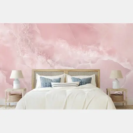 Papier peint marbre rose abstrait pour décoration murale – Wallnifity®