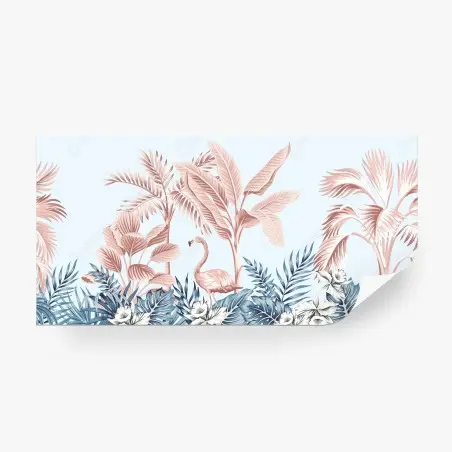Papier peint jungle pastel au flamant rose – Wallnifity®