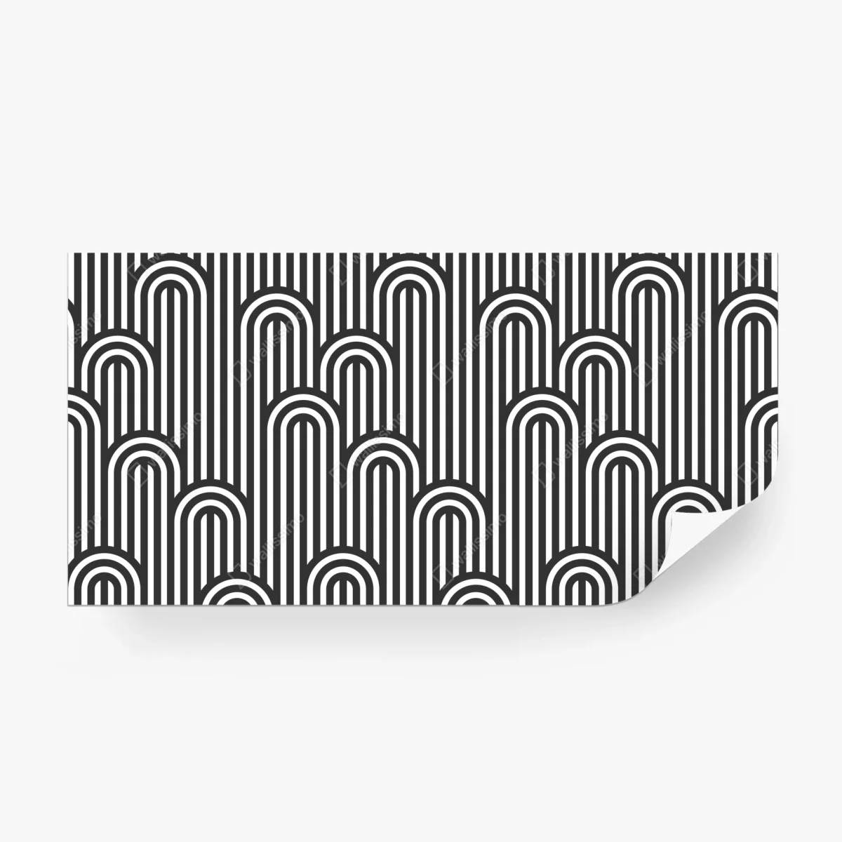 Papier peint motif d'arches géométriques noir et blanc – Wallnifity®
