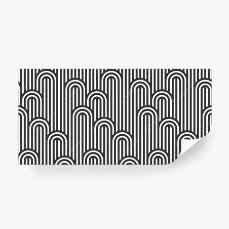 Papier peint motif d'arches géométriques noir et blanc – Wallnifity®