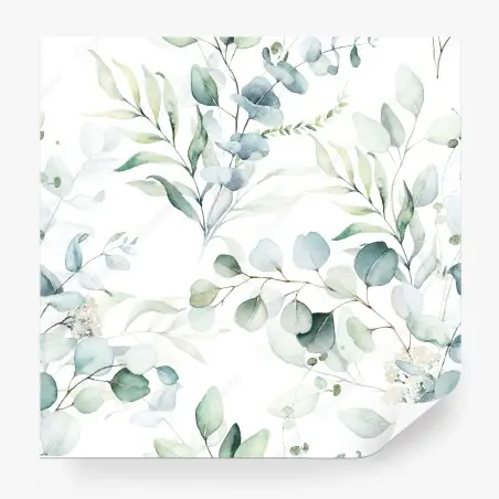 Papier peint eucalyptus aquarelle élégant motif botanique apaisant – Wallnifity®