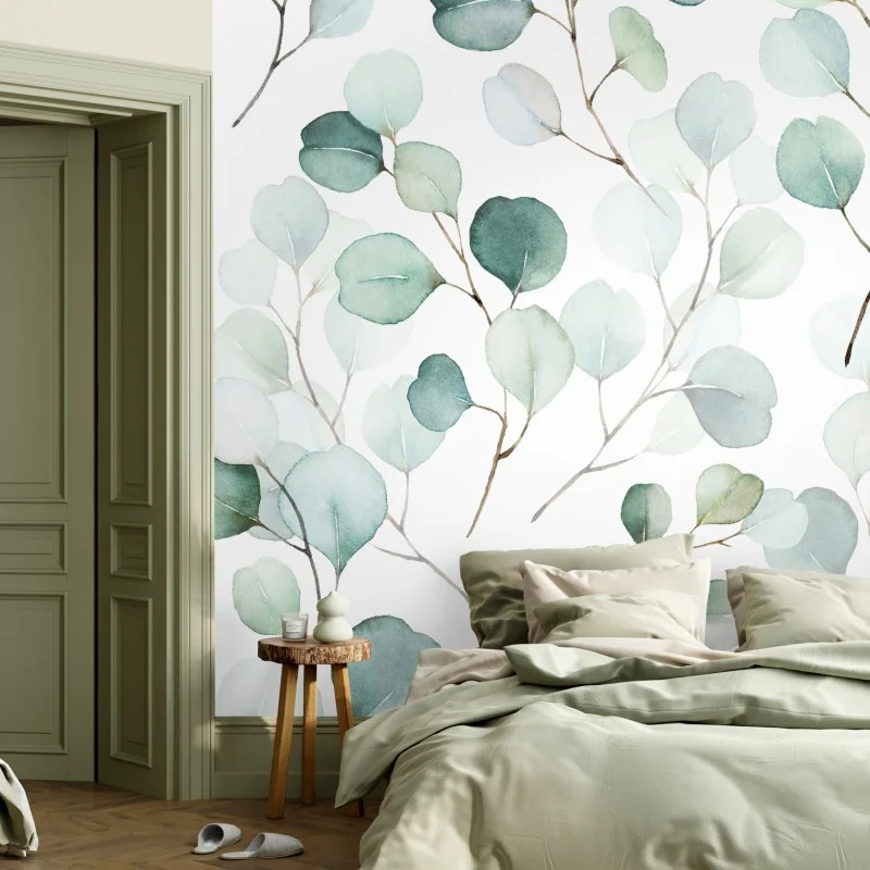 Papier peint motif eucalyptus aquarelle délicat – Wallnifity® Papier peint motif eucalyptus aquarelle délicat – Wallnifity®