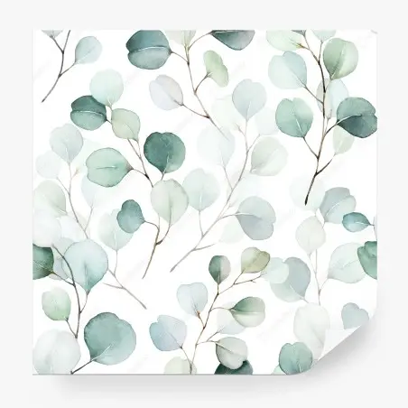Papier peint motif eucalyptus aquarelle délicat – Wallnifity®
