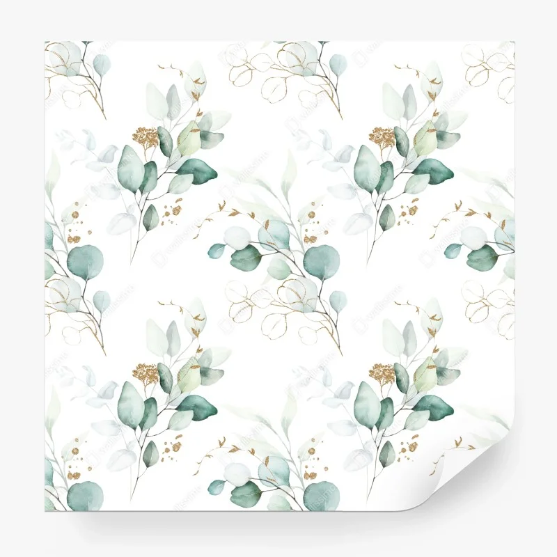 Papier peint motif botanique aquarelle eucalyptus doré – Wallnifity® Papier peint motif botanique aquarelle eucalyptus doré – Wallnifity®
