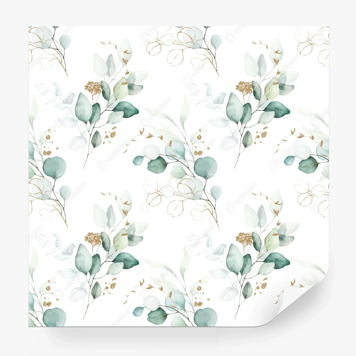 Papier peint motif botanique aquarelle eucalyptus doré – Wallnifity® Papier peint motif botanique aquarelle eucalyptus doré – Wallnifity®