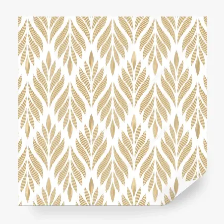 Papier peint motif feuilles dorées pour décoration murale – Wallnifity®