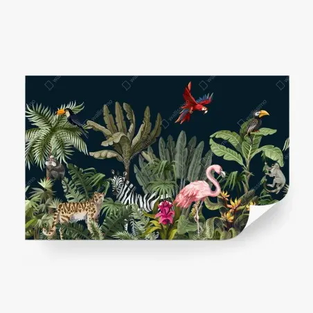 Papier peint oasis tropicale colorée – Wallnifity®