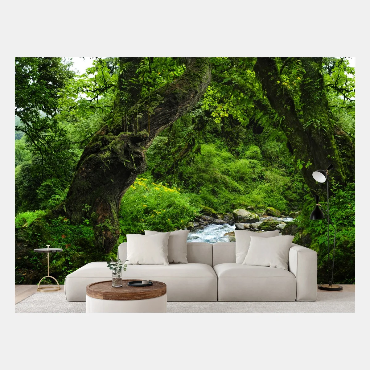 Papier peint arc naturel verdoyant au bord du ruisseau – Wallnifity® Papier peint arc naturel verdoyant au bord du ruisseau – Wallnifity®