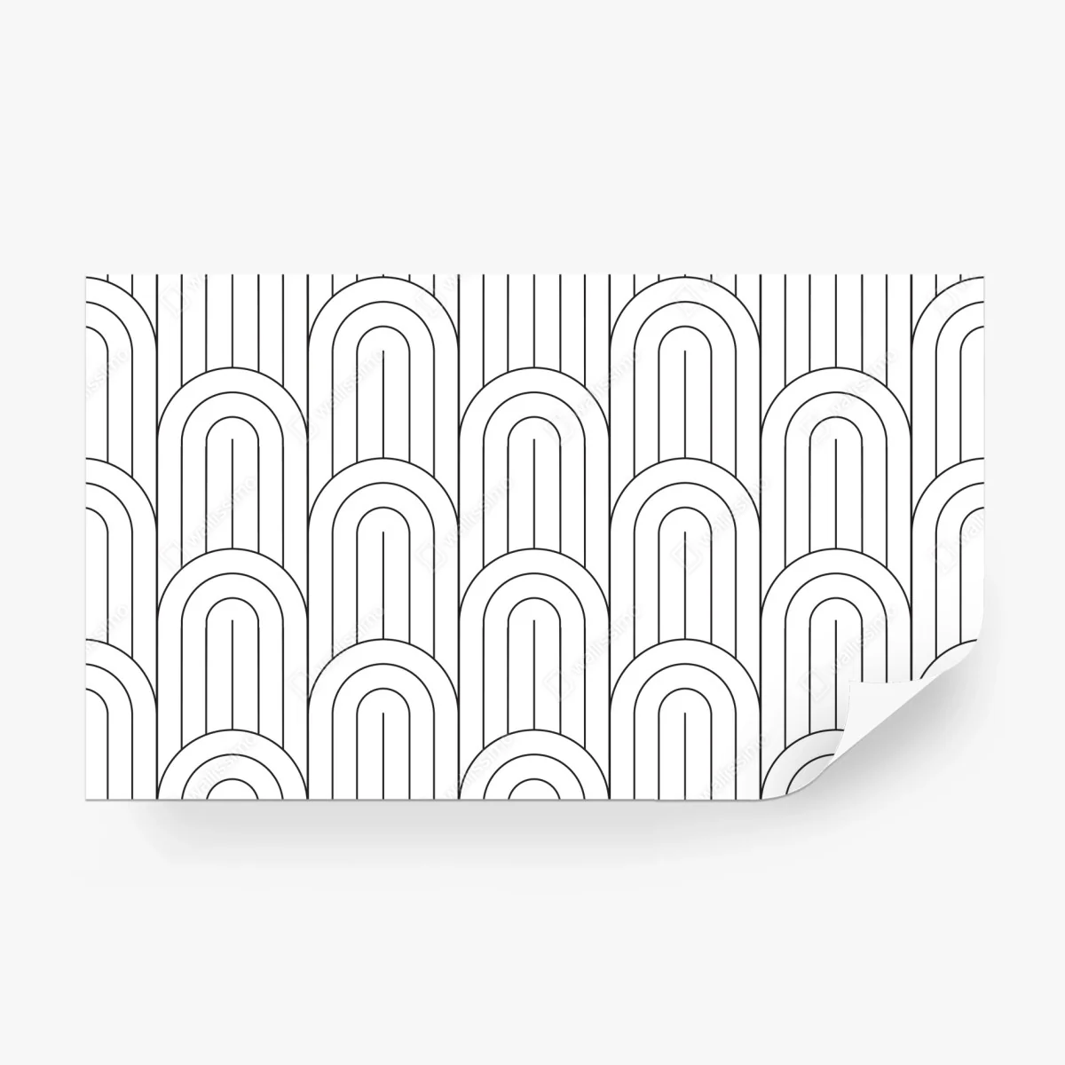 Papier peint motif d'arcs géométriques noir et blanc – Wallnifity®