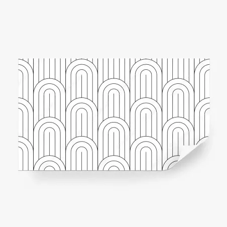 Papier peint motif d'arcs géométriques noir et blanc – Wallnifity®