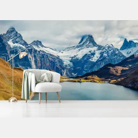 Papier peint vue matinale sur le lac Bachalpsee à Grindelwald – Wallnifity®