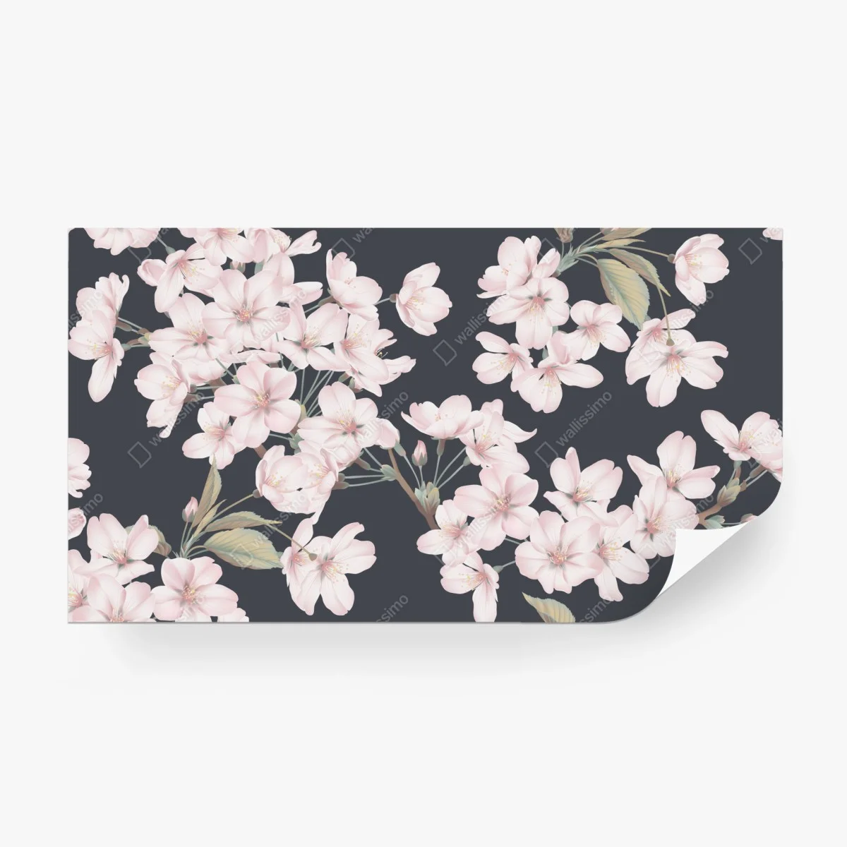 Papier peint motif de fleurs de cerisier délicates sur fond gris – Wallnifity® Papier peint motif de fleurs de cerisier délicates sur fond gris – Wallnifity®