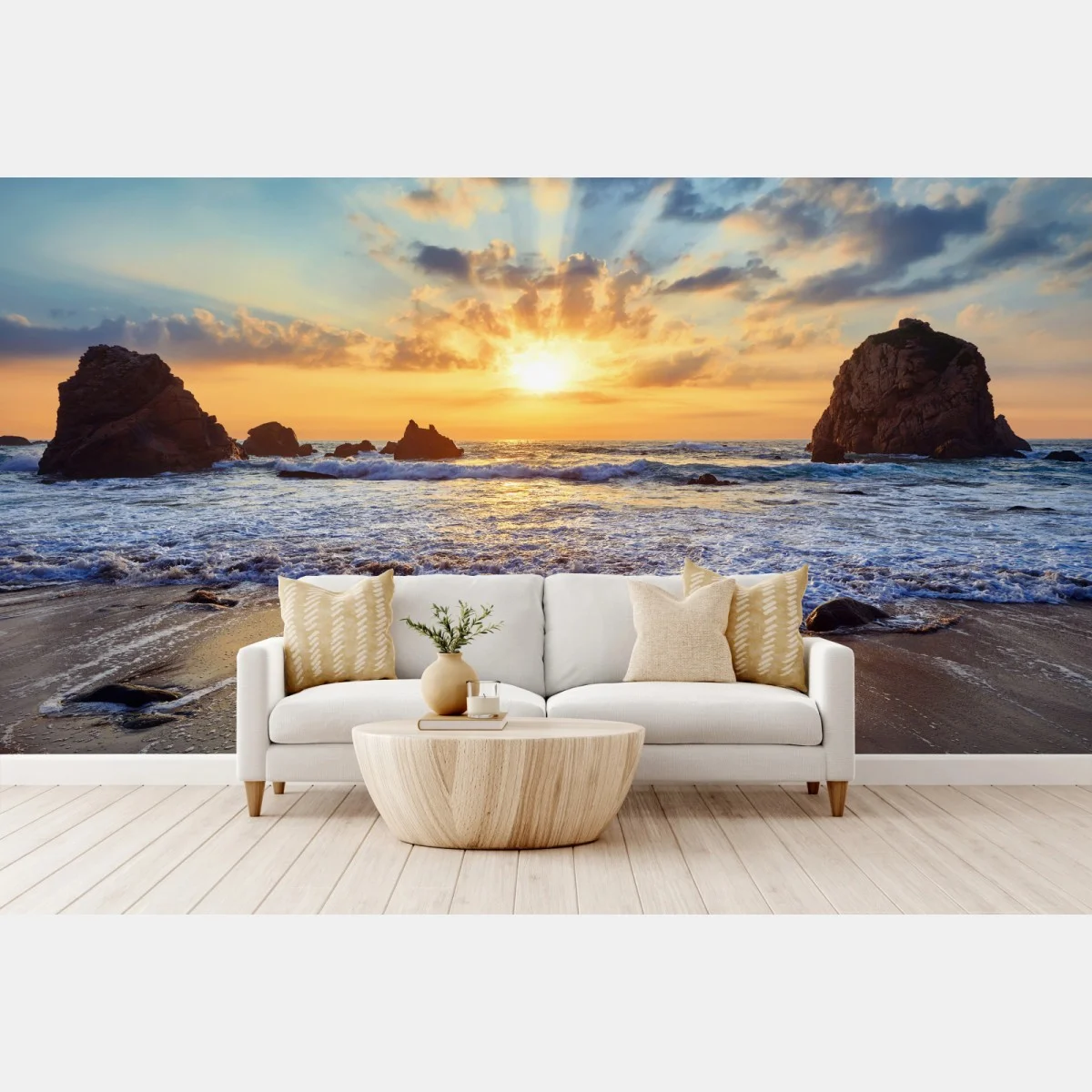 Papier peint coucher de soleil sur la côte rocheuse – Wallnifity® Papier peint coucher de soleil sur la côte rocheuse – Wallnifity®