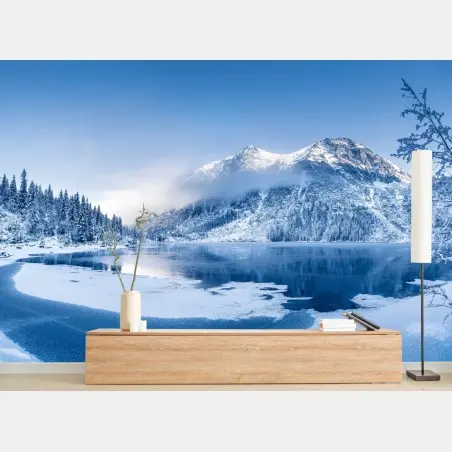 Papier peint panorama hivernal des Alpes Suisses – Wallnifity®