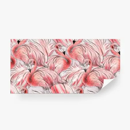 Papier peint motif flamants roses aquarelle élégant – Wallnifity®