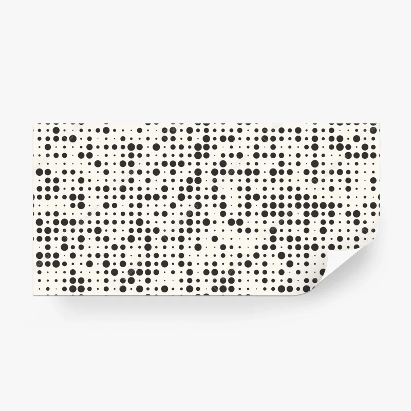 Papier peint motif à pois graphique noir et crème – Wallnifity® Papier peint motif à pois graphique noir et crème – Wallnifity®