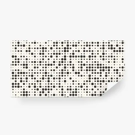 Papier peint motif à pois graphique noir et crème – Wallnifity®