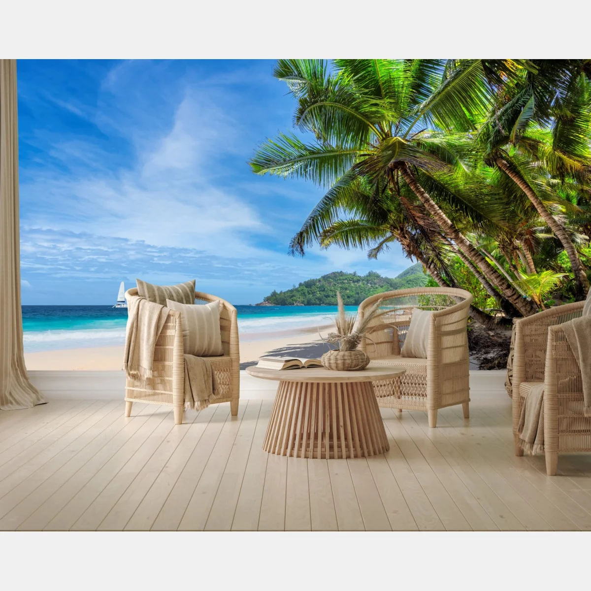 Papier peint havre tropical au bord de la mer – Wallnifity® Papier peint havre tropical au bord de la mer – Wallnifity®