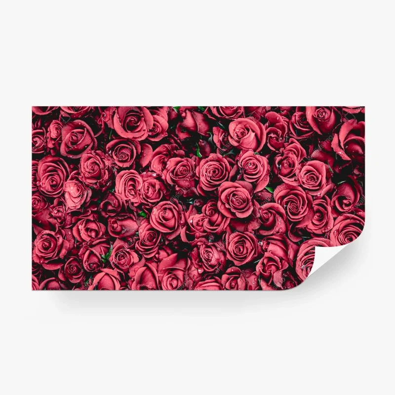 Papier peint bouquet de roses rouges en gros plan – Wallnifity®