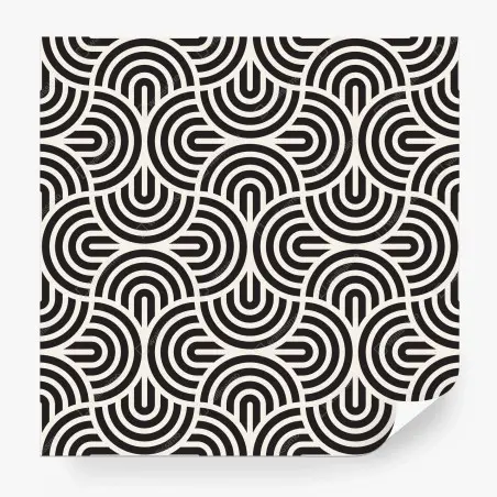 Papier peint motif géométrique optique noir et blanc – Wallnifity®