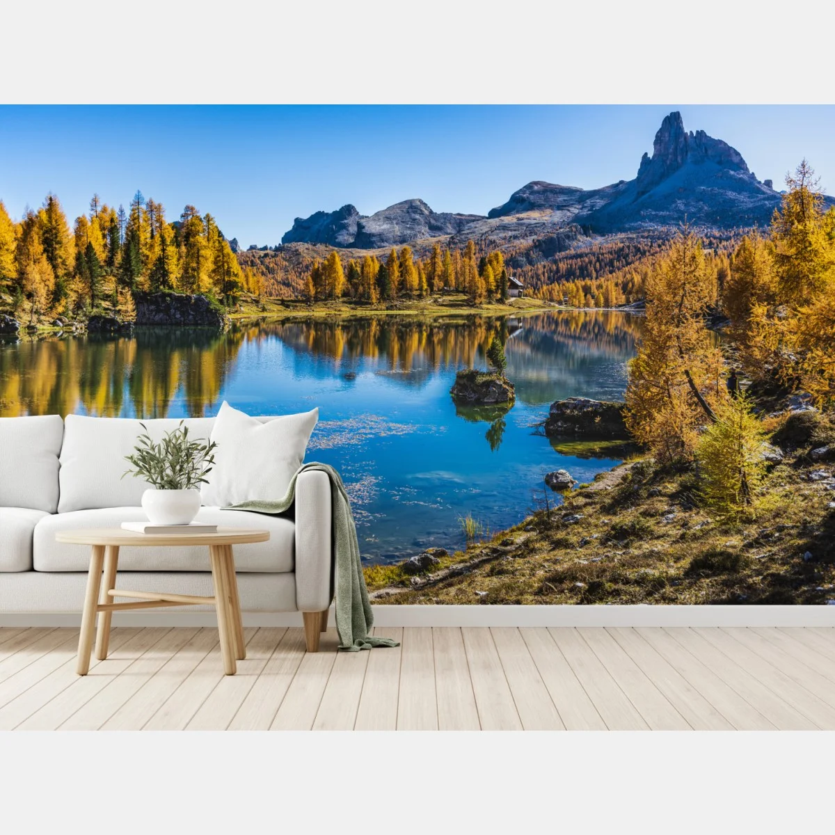 Papier peint reflets d'automne au lac alpin – Wallnifity® Papier peint reflets d'automne au lac alpin – Wallnifity®