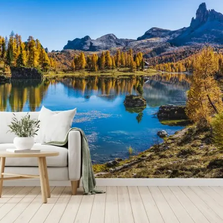 Papier peint reflets d'automne au lac alpin – Wallnifity®