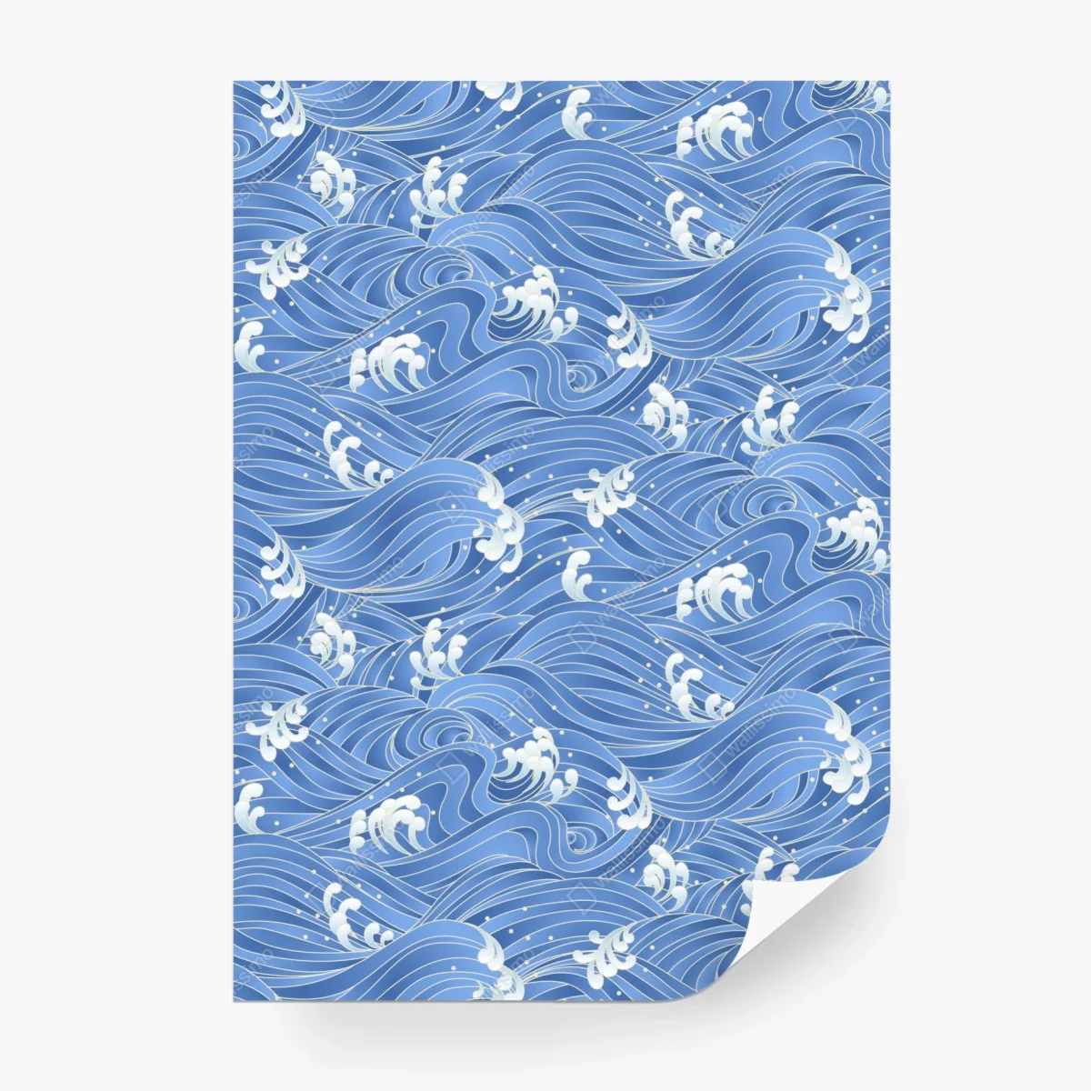 Papier peint motif de vagues stylisées bleu océan – Wallnifity® Papier peint motif de vagues stylisées bleu océan – Wallnifity®