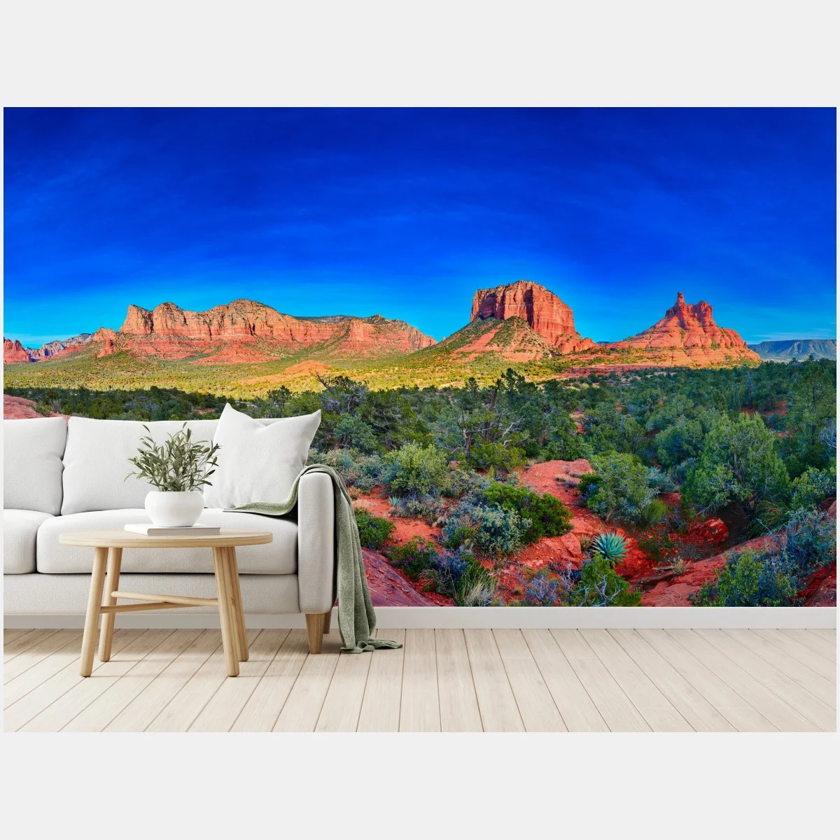 Papier peint panorama de Bell Rock, Courthouse Butte et Munds Mountain, Arizona – Wallnifity® Papier peint panorama de Bell Rock, Courthouse Butte et Munds Mountain, Arizona – Wallnifity®