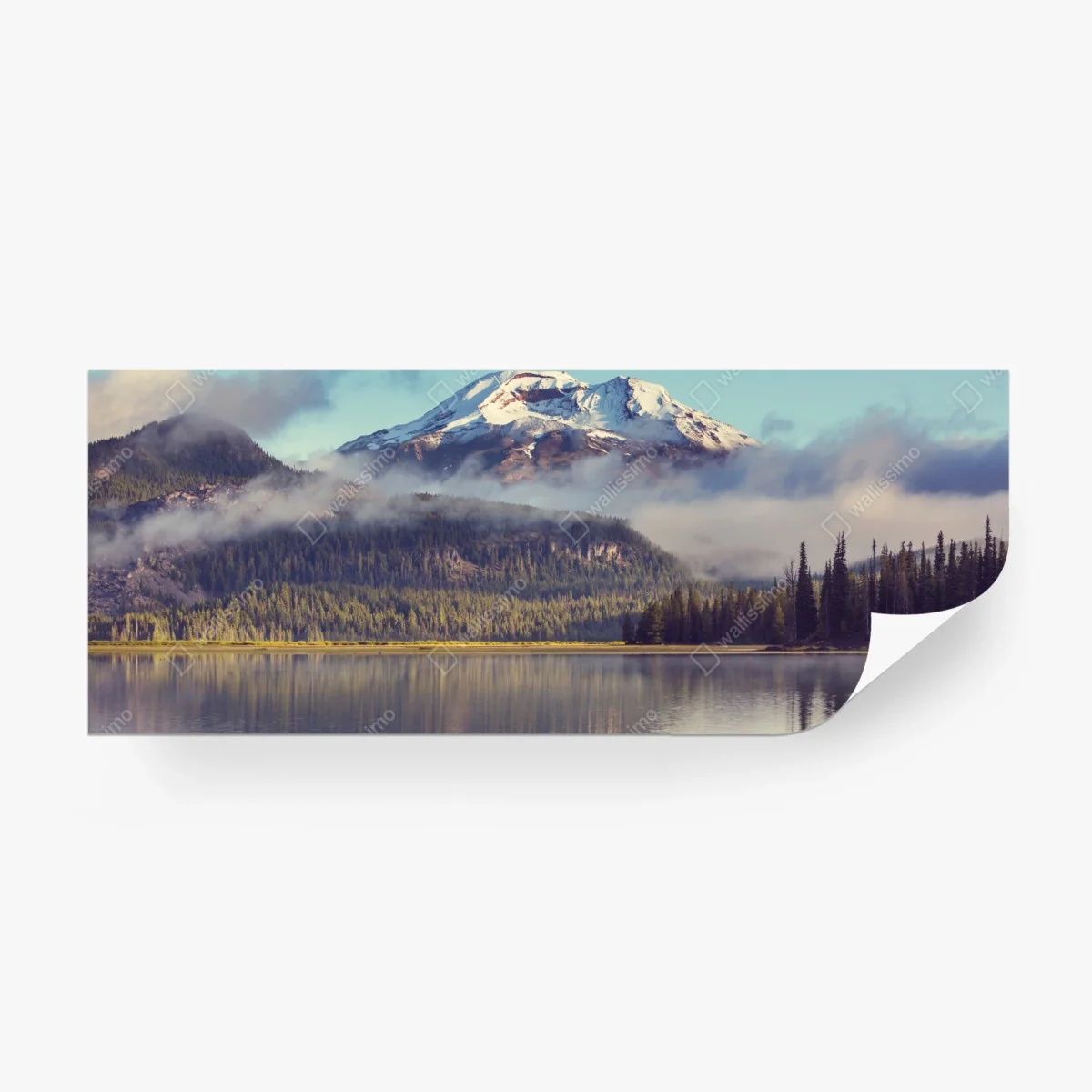 Papier peint paysage matinal du lac et des montagnes d'Oregon – Wallnifity® Papier peint paysage matinal du lac et des montagnes d'Oregon – Wallnifity®