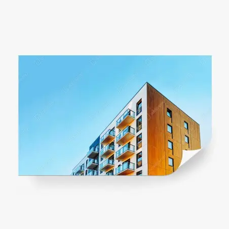 Papier peint balcons contemporains contre un ciel bleu – Wallnifity®