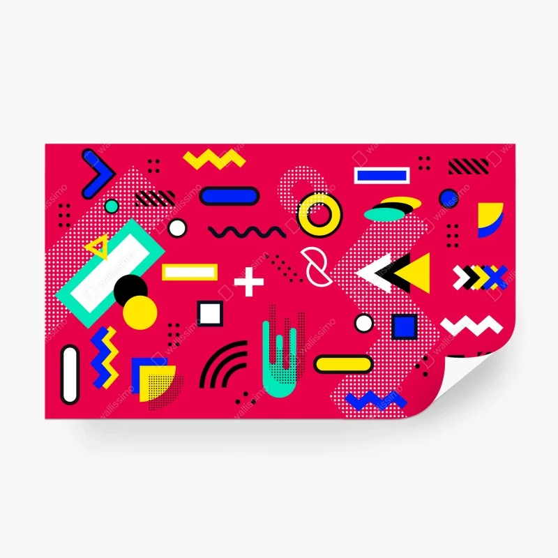 Papier peint motif géométrique rétro coloré – Wallnifity® Papier peint motif géométrique rétro coloré – Wallnifity®